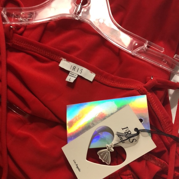 IRIS LA Red Spandex dress, Spaghetti straps, SIZE: LARGE - Picture 8 of 8